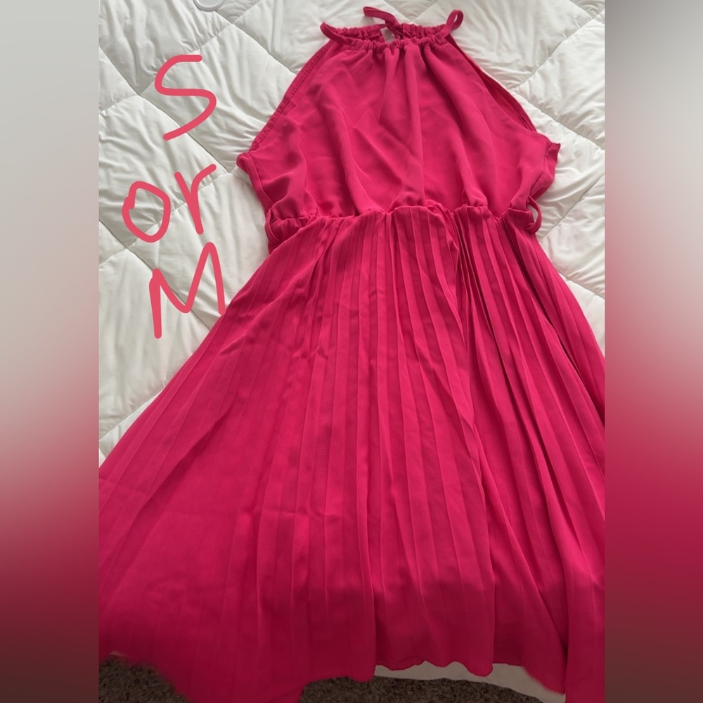 Elegant Pink Halter Dress